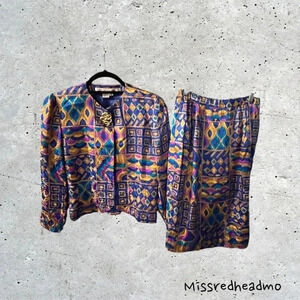 VINTAGE Anne Crimmins Silk Suit - Size 4